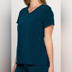 Women’s scrub top, Willow Brook Zoe V Neck, Caribbean, size XS